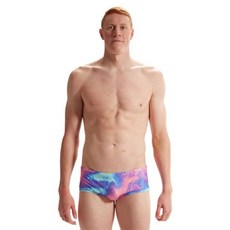 speedo 男性用粉彩波紋短版四角泳褲 8-00335416689 13.5cm