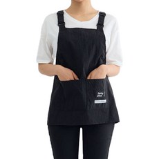 Elsso 可調整背帶長度尼龍多用途圍裙 短版 54cm, 黑色, 1個