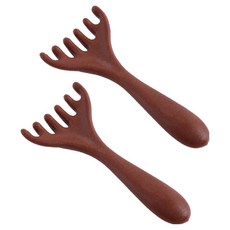 HighOnePick 頭部頭皮刮痧按摩器 13.6cm, 2個, 棕色