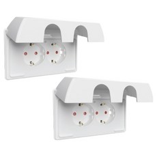 Legrand 羅格朗 Apella白色 Simple 防雨 2孔 橫式嵌入式插座 防滴型, 2個