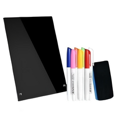 Kania 高級留言板 黑板 A4 + 7色筆 + 板擦組, 壓克力