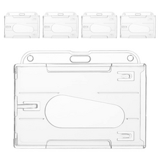 Habier 橫式出入證 員工證卡套, 透明, 5個