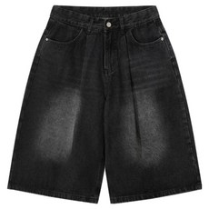 M.N.C 男女皆宜抓褶百慕達寬版牛仔短褲 MDSP303LJ