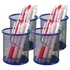 세컨드베스트 데스크타이디 펜홀더 8.5 x 9 x 9.5 cm, 라운드블루, 4개