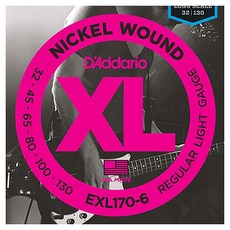 D'Addario 434105 貝斯吉他弦, 1個, 混合顏色, EXL170-6