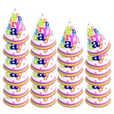 비에이비오 파티스타 생일 고깔 모자 6p x 4개 세트, 혼합색상, 1세트