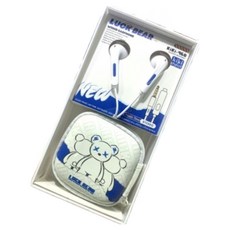 키키슛 파이니스트랩 키키 카툰 베어 파우치 이어폰 3.5mm 블루