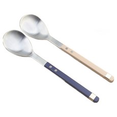 Bogen 方形Sollen餐具甜點匙2件組, 1套, 深米色, 藍寶石藍