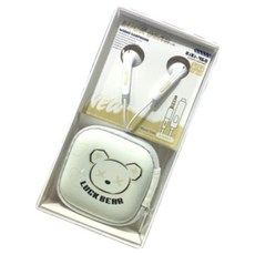 키키슛 파이니스트랩 키키 카툰 베어 파우치 이어폰 3.5mm, 옐로우