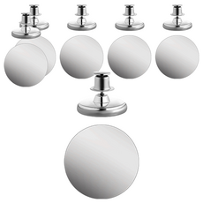 日本SP SAUCE 窗簾磁吸單扣組 磁扣 + 圓鐵片, 6組, 銀色