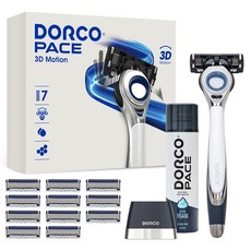 PACE 도루코 3D 모션 기획세트 4호, 면도기 + 면도날 11p + 쉐이빙폼 + 스탠드, 1세트