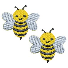 동대문단추왕 열접착식 자수 동물 꿀벌 와펜 패치, 혼합색상, 2개