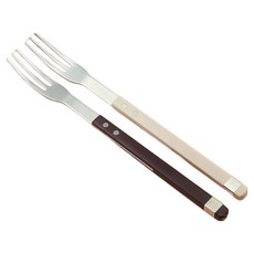 Bogen Solen 方形餐具晚餐叉2件組, 深米色, 深櫻桃色, 1套