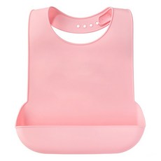 홈래빗 실리콘 어르신 턱받이, 핑크, 1개