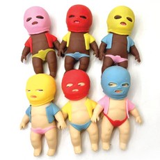 Kiditem 嬰幼兒摔角面具 搞怪寶寶軟軟捏捏樂, 6個, 隨機出貨