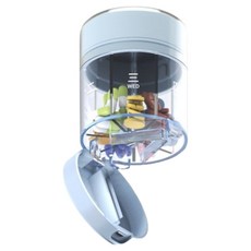 휴올리 알약 커팅기능 휴대용 케이스 블루, 1개