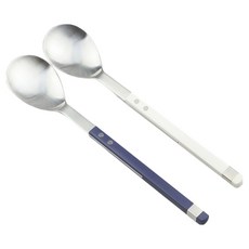 Bogen 方形Solen餐具晚宴湯匙 2件組, 白色, 藍寶石色, 1套