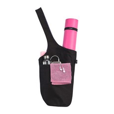 AHOYE 斜背式瑜珈包/收納背袋/瑜珈背袋/瑜珈墊收納袋, 黑色, 1個