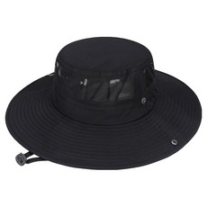 ARTIRELL 透氣簡約圓邊戶外登山釣魚帽, 黑色