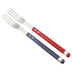 Bogen Solen 方形餐具晚餐叉2件組, 紅寶石紅, 藍寶石藍, 1套