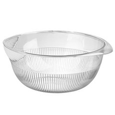 AHOYE 快速瀝水洗米盆/瀝水籃洗菜籃/洗菜盆/洗米器, 透明色, 1個