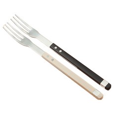 Bogen Solen 方形餐具晚餐叉2件組, 黑色, 深米色, 1套