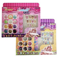 Dorothy STATIONERY 方鑽美甲2件組, 1套, 粉紅色, 紫色