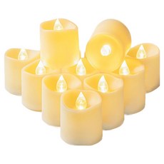 AHOYE 波浪口電子蠟燭/小夜燈/LED蠟燭 12件組, 白黃色