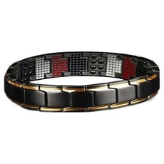 Solsoldamda 復古風磁石健康手環 黑金 22cm, 1個