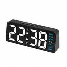 上手家居 LED電子鐘 黑色極光藍 清晰大字體顯示 簡約時尚風格