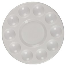 Hataesmall 簡潔乾淨水彩調色盤 圓形調色盤 直徑17.5cm, 1個, 11格