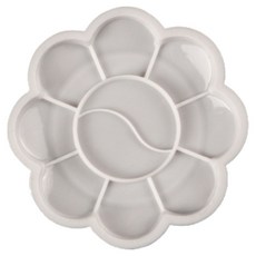 Hatae Small 簡潔水彩調色盤 梅花太極調色盤 直徑 8.5cm, 1個, 10格