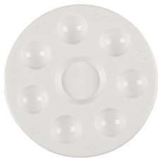 Hatae Small 乾淨簡約水彩調色盤 圓形調色盤 直徑12.2cm, 8格, 1個