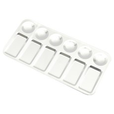 Hataesmall 簡潔水彩調色盤 方形大號調色盤 23 x 13 cm, 1個, 12格