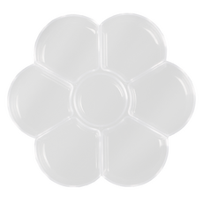 Hataesmall 簡約乾淨顏料調色盤 透明梅花調色盤 直徑17.5cm, 7格, 1個