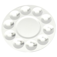 Hatae Small 簡潔水彩調色盤 圓形大號調色盤 17cm, 1個, 10格