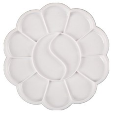 Hatae Small 簡潔素雅水彩調色盤 梅花太極調色盤 直徑13.5cm, 1個, 12格