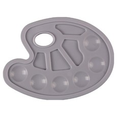 Hatae Mall 簡潔素雅水彩調色盤 白色橢圓盤 22.8 x 16.8 cm, 1個, 10格