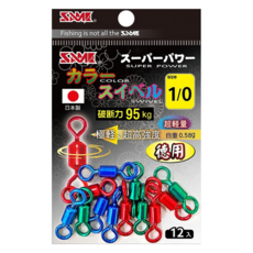 SAME 莎美 強力彩色轉環 日本製 1/0號, 12個, 1包