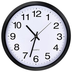 AHOYE 簡約靜音掛鐘/時鐘/壁掛時鐘/靜音時鐘 25cm, 黑色