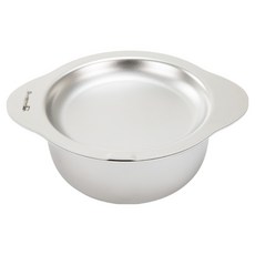 SILVERSTAR 電磁爐用 316 無研磨劑 三層 Diverspot 雙耳鍋, 銀色, 20cm, 1個