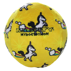 MIGHTY 2-IN-1系列 球球 耐咬發聲玩具 寵物狗狗互動玩樂, 直徑10cm, 1個, 獨角獸黃, 直經10cm
