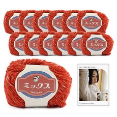 스키얀 스퀘어 패턴 가디건 뜨개KIT 스키 믹스 13p + 도안 세트, 4103번 레드, 1세트