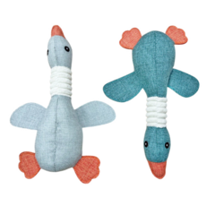 Nice u 毛樂趣 鴨鴨情侶發聲啃咬寵物玩具 1組, 灰色 + 綠色, 32 x 24 x 5cm