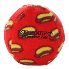 MIGHTY 2-IN-1系列 熱狗紅 球球 耐咬 寵物玩具 直徑10cm, 1個