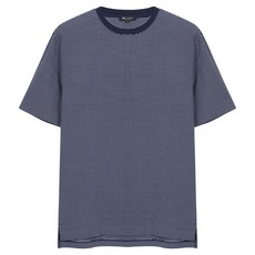 바쏘옴므 남성용 스트라이프 수피마 반팔 티셔츠 WSZ2MK1