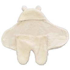 my Baby 我家寶貝 新生兒羊羔絨小熊包被睡袋/防驚跳包巾/分腿防踢被 四季薄款 70 x 65cm