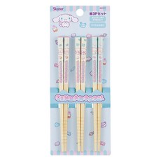 스케이터 ANT2T 우드 찹스틱 3종 세트, 시나모롤, 젓가락 3종, 1세트