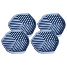 Truly House 寵物頂級矽膠慢食碗/防噎食碗/寵物碗 防打翻設計 加大款, 藍色, 4個