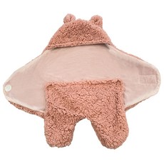 my Baby 我家寶貝 新生兒羊羔絨小熊包被睡袋/防驚跳包巾/分腿防踢被 四季薄款 70 x 65cm